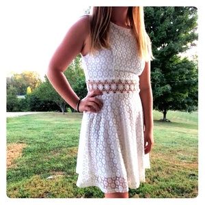 White lace dress.